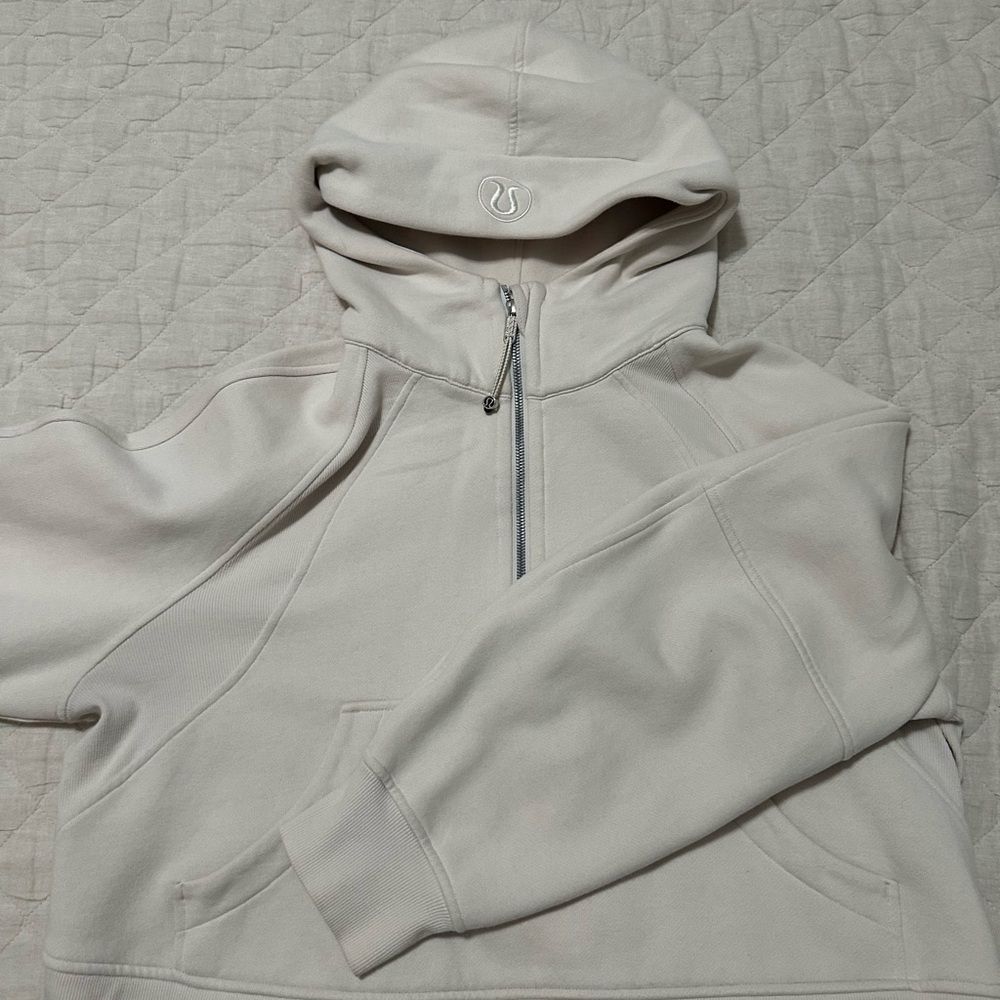 Lululemon Scuba Half Zip Cream Hoodie - Womens M/L